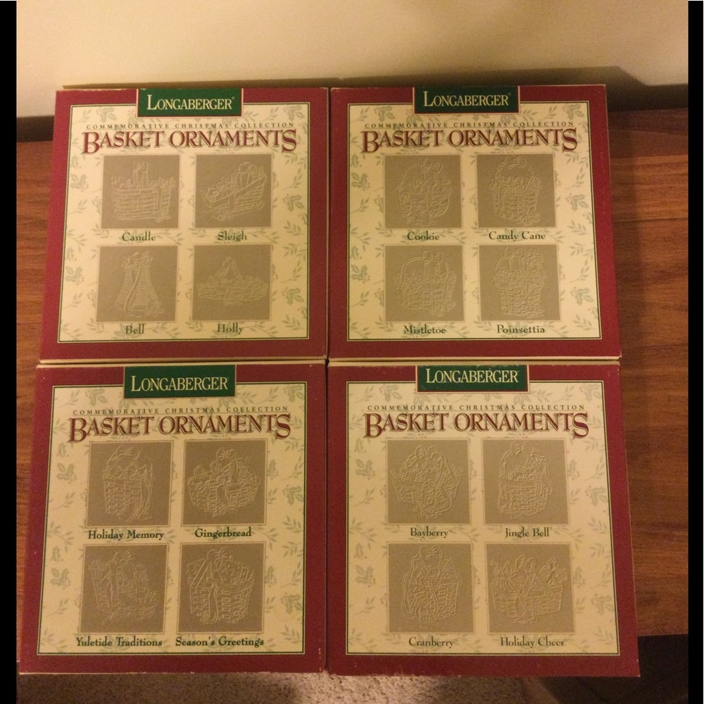 Vintage Longaberger Commemorative Christmas Basket Ornaments